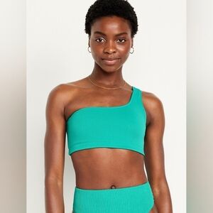 Old Navy One-Shoulder Teal Bikini Crop Top Size Medium NWOT